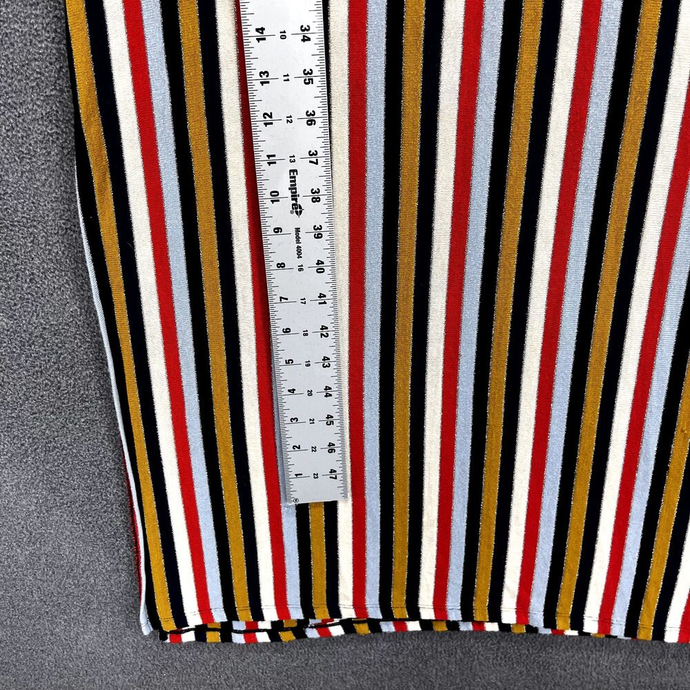 ZARA Dress Woman Medium Striped Stretch Knit Blue Red Collection round neck - Picture 13 of 15